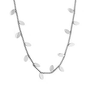 สร้อยคอจี้รูปใบไม้ทรงเรขาคณิต โซ่โลหะผสมสังกะสี ของขวัญเครื่องประดับแฟชั่นสตรี - Product Image 5