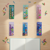 Lot de 7 articles de papeterie créative pour enfants, motif dessin animé, idéal pour l'école primaire, cadeau parfait, ensemble de crayons et fournitures scolaires
