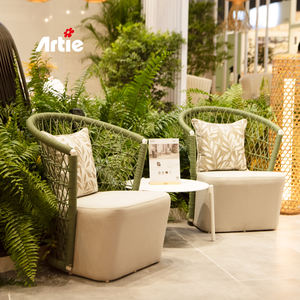 أرتي حديقة أثاث الروطان طقم شرفة حبل الترفيه المنسوجة كرسي ذراع الفناء لفيلا - Product Image 1