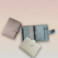 Carnet à spirales A6 en cuir PU à faible MOQ, personnalisable et coloré, avec pochette zippée