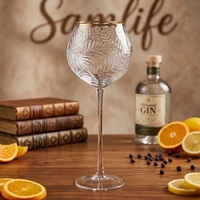 Samlife-BL24078 Verre à gin tonic en cristal sans plomb soufflé à la main avec logo personnalisé pour bar, verrerie spéciale et cadeau de mariage