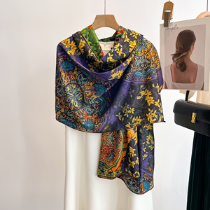 ผ้าพันคอไหมลายดอกไม้สำหรับผู้หญิง <span class=keywords><strong>ราคา</strong></span>โรงงาน ผ้าพันคอไหมหลากสีสำหรับผู้หญิง - Product Image 3