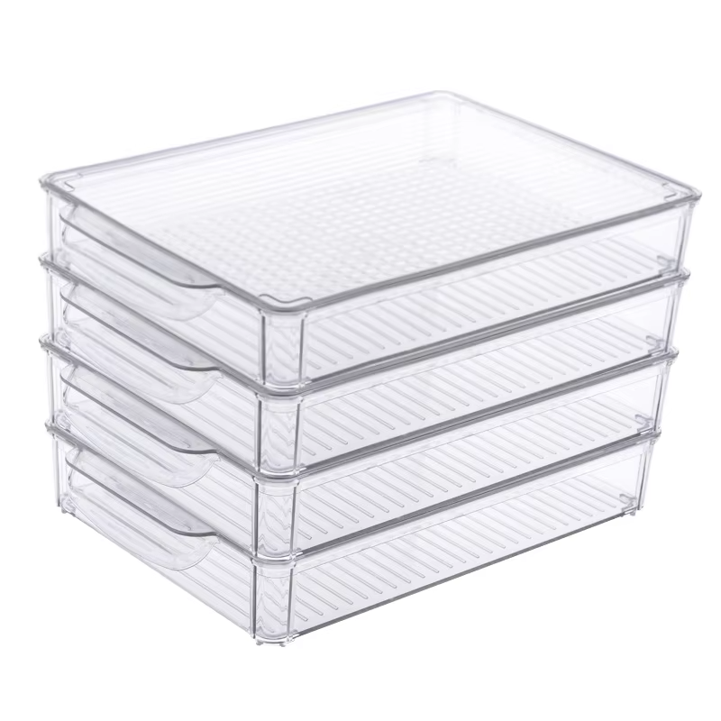Plastic Rectangle Refrigerator Storage Box Kitchen