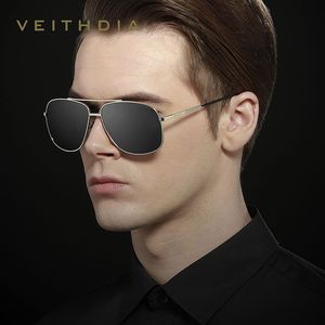 Veithdia Men's Polarized Sunglasses Square Metal <b>Frame</b> Blue Lens UV400 Protection For Driving Fishing Cycling Fashion - Product Image 3