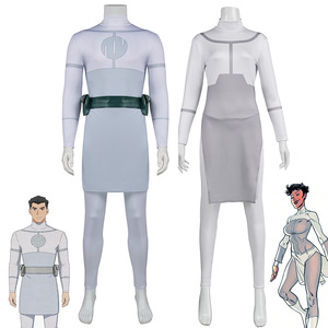 Costume de Cosplay Invincible Anissa, marque Witrum grise avec ceinture, taille adulte, pour jeu de rôle d'anime - Product Image 1