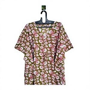 Handmade Yellow Cotton <b>Kaftan</b> One-Piece Dress for Women Boho <b>Beach</b> Cover-Up Summer Resort Wear 1 Piece Breathable Quick Dry - Product Image 1
