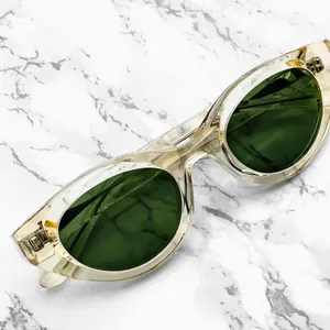 Yeetian Custom New Arrival Logo Acetate Eyeglasses Lady Fashion Crystal Cat Eye Glasses Women Sunglasses
