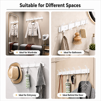 Porte-manteau mural en métal avec design détachable, à un seul niveau, installation facile pour entrée/hall moderne, chambre/salle de bain