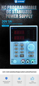 Fonte de Alimentação Digital de Bancada LED Sunshine P-3005A 30V 5A, Fonte de Alimentação Estabilizada, Fonte de Alimentação <span class=keywords><strong>DC</strong></span> Programável NC - Product Image 4