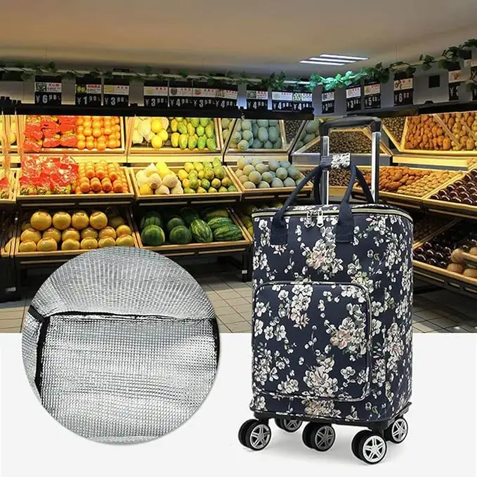 Тележка из алюминиевой фольги Оловянная изоляционная Сумка-тележка сумка-холодильник для покупок