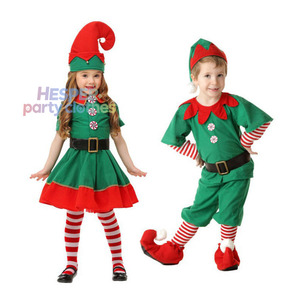 Costume d'elfe de Noël pour enfants, déguisement amusant pour garçons et filles, fête d'Halloween, FCDR-002 - Product Image 1
