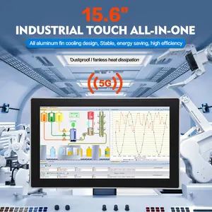 Pantalla táctil personalizada J6412 de 15,6 pulgadas, cuatro núcleos, a prueba de polvo, 2 en 1, todo en uno, industrial, PC táctil de 15,6 pulgadas