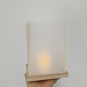 15cm Two Layer Wooden Base Wishing Lantern Chinese Paper Floating Water Lantern Floating Pool Praying Wishing Party Wedding