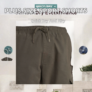 Shorts de sport pour hommes grande taille, respirants, à séchage rapide, multi-poches, avec cordon de serrage, tricotés, pour l'été - Product Image 2