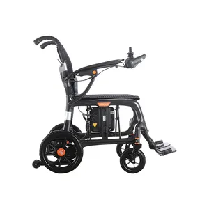 Kompakt taşınabilir hafif elektrikli katlanır seyahat tekerlekli sandalye katlanabilir hafif elektrikli seyahat tekerlekli sandalye