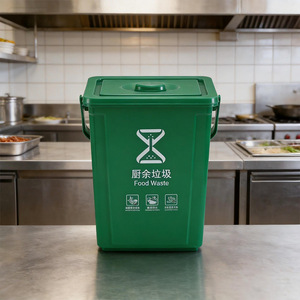 Contenedores de plástico para clasificar residuos de cocina de 10L con filtro y asa para uso en interiores - Product Image 2