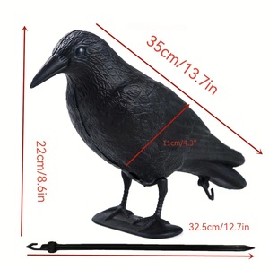 Corvi Neri con Piume Realistiche per Halloween, Decorazione Simulazione Uccelli Neri con Piume Vere per Interni ed Esterni - Product Image 4