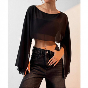 Sciarpa Nera Protettiva Solare da Donna, Cardigan <span class=keywords><strong>Bolero</strong></span> Sexy Traforato - Product Image 2