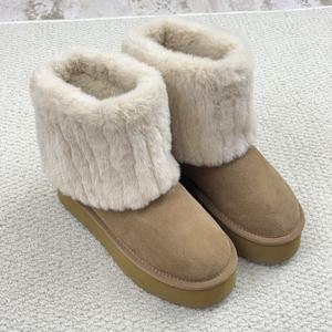Hot Selling Plush Fur <b>Boots</b> Slouchy Warm Snow <b>Boot</b> Women Ankle <b>Boots</b> Thick <b>Slip</b>-<b>on</b> Plush Warm Shoes Winter Footwear - Product Image 3