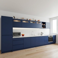 Meubles de cuisine personnalisés durables de l'usine chinoise WQ – Designs gratuits, couleur unie noir et blanc, intelligents, en promotion