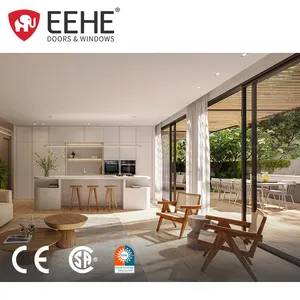 EEHE 96 X 80 Sliding Patio Weatherproof Sliding Door Aluminum Panoramic Outdoor Sliding Doors