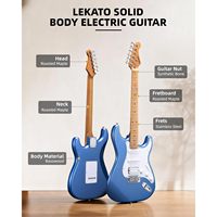 LEKATO 39 İnç Tam Boy Başlangıç Seviyesi Elektrik Gitar Seti, HSS Katı Gövdeli 5W Mini Amfi Çantası-Akustik Başlık