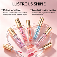 Gloss à lèvres effet verre aquatique, couleur longue tenue, brillance intense, texture gel hydratante, applicateur doux, sans cruauté, végan, OEM