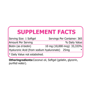 <span class=keywords><strong>Complément</strong></span> <span class=keywords><strong>alimentaire</strong></span> à base de <span class=keywords><strong>biotine</strong></span> et d'acide hyaluronique, best-seller, pour la santé de la peau, des <span class=keywords><strong>cheveux</strong></span> et des ongles chez les femmes, gélules de <span class=keywords><strong>biotine</strong></span> - Product Image 2