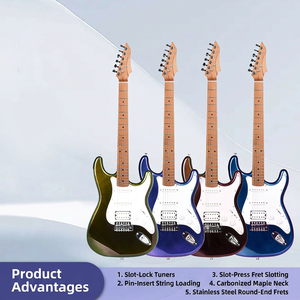 <span class=keywords><strong>Guitarra</strong></span> Eléctrica Retro ST Strat con Pastillas SSH de Bobina Simple, Sistema de Trémolo <span class=keywords><strong>Vintage</strong></span> y 22 Trastes - Product Image 1