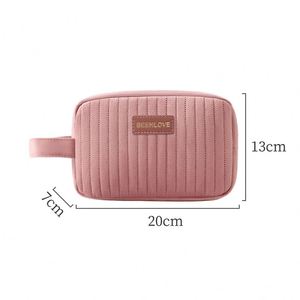 Nouvelle trousse de toilette portable 2026 en velours côtelé souple, grande capacité, étanche, écologique, durable, avec fermeture éclair, vente en gros - Product Image 2