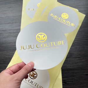 Autocollants personnalisés en feuille d'or imperméables - Autocollants personnalisés, étiquettes rondes avec logo pour l'emballage de la marque - Product Image 1