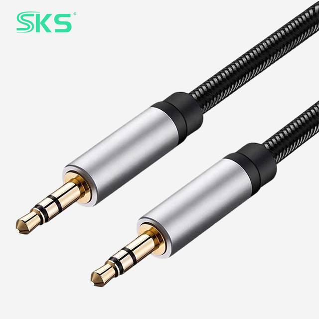 3.5MM Male Male Premium Audio Cable High Conductivity Pure Copper Conductor Nylon Braided Gold Plated Stereo Car IOS Computer
