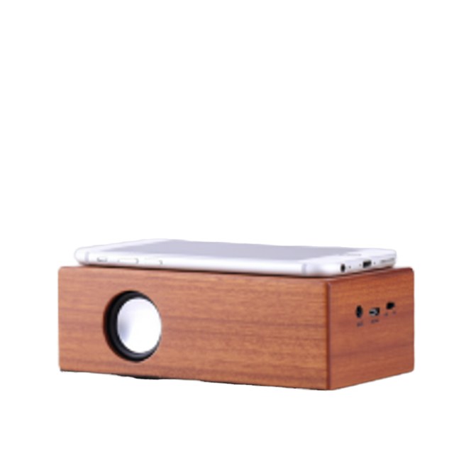Smart Induction Aux Wireless Wooden Speaker 5-10 Hours Battery Life 5-10W Output for Retro Mini Subwoofer for Desktop Computer