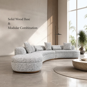 Canapé quatre places en tissu peluche moderne JM Regal, rembourré et confortable pour salon spacieux, idéal pour les commandes en gros - Product Image 4