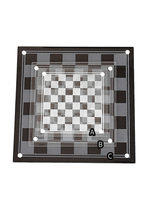 Internationales Schachspiel aus geschliffenem Glas mit Kristall-Schachbrett - Luxuriöse Dekorative Schachbox und Tic-Tac-Toe-Puzzlespiel