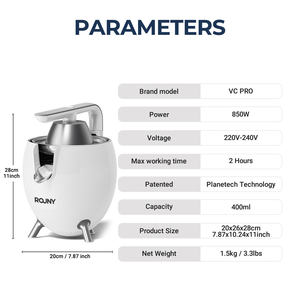 Anti-damla emzik ile narenciye kolay temiz elektrikli sıkacağı için profesyonel 850W suyu sıkacağı, bulaşık makinesinde yıkanabilir ayrılabilir parçalar - Product Image 6