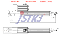 Cylindre électrique à servomoteur robuste Johnson S5, indice de protection IP66, tension 24V-220V, température de fonctionnement -20 à 60°C
