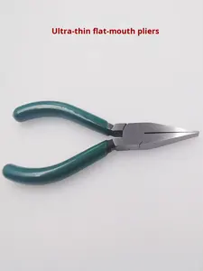 Tang Penjepit Pipih Tipis Baja Karbon Metrik 5 inci 6 inci, Alat DIY OEM untuk Perbaikan, Hijau, Aman ESD, Garansi 1 Tahun Gratis - Product Image 5