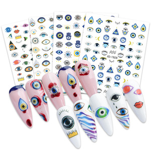 Adesivo tatuaggio affascinante occhi malvagi adesivi per unghie decorazioni arte per unghie in Gel adesivo per unghie - Product Image 6