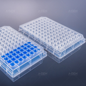 0.5ml 96 puits clair puits profond plaque U fond sans pyrogène PCR sans microplaque en polypropylène - Product Image 4