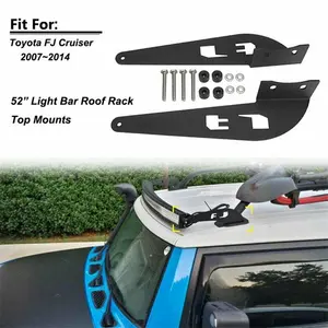 Suporte curvo para teto de barra de luz de 52 polegadas, suporte de montagem de barra de luz para toyota fj cruiser 2007-2014