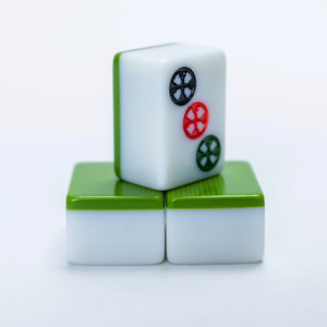 Hand Rolled Mahjong Tiles Melamine Green Large Medium Size For Home Chess Card Entertainment - Product Image 1