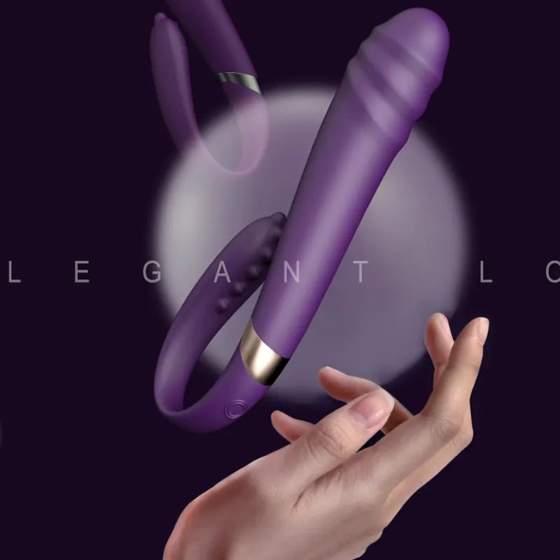 エレガントパープルGスポットクリトリスワンド強力なマッサージディルドバイブレーターセックス女性大人の製品セックスxxx女性の大人の製品のためのおもちゃ