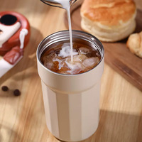 Tasse à café intelligente en gros gobelet à café portable en acier inoxydable à double paroi tasses à café à thé à affichage intelligent avec corde