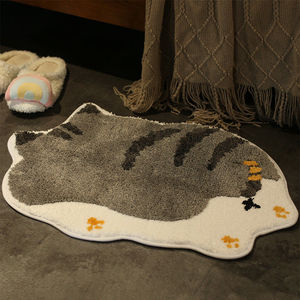 Alfombra de baño con forma de animal de dibujos animados, antideslizante, absorbente, para el hogar, dormitorio, baño, varios colores, diseño novedoso, 3 piezas - Product Image 2