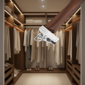 Perchas para Pantalones de Madera Maciza con Acabado en Nogal, Paquete de 36, Organizador de Ropa, Almacenamiento para Armario, Acero Inoxidable, Rectangular, Tradicional - Product Image 2