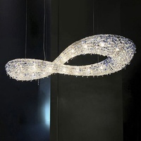 Fantaisie postmoderne luxe nordique élégant décor à la maison dirigeable créatif lumière serpent K9 lustre en cristal pour mariage d'hôtel