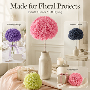 Liviflo Popolare Composizione Floreale Fiori Secchi Naturali Conservati Bouquet di Ortensie Anna per Decorazioni Pasquali e Natalizie - Product Image 2
