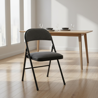 Chaises pliantes en métal personnalisées avec coussins et dossier en tissu pour le marché américain