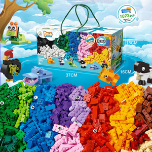 Small Particle Fun Children's 40-Piece Building Blocks Animal Nature Theme Gift Box China Chenghai High Toy Wholesale Street